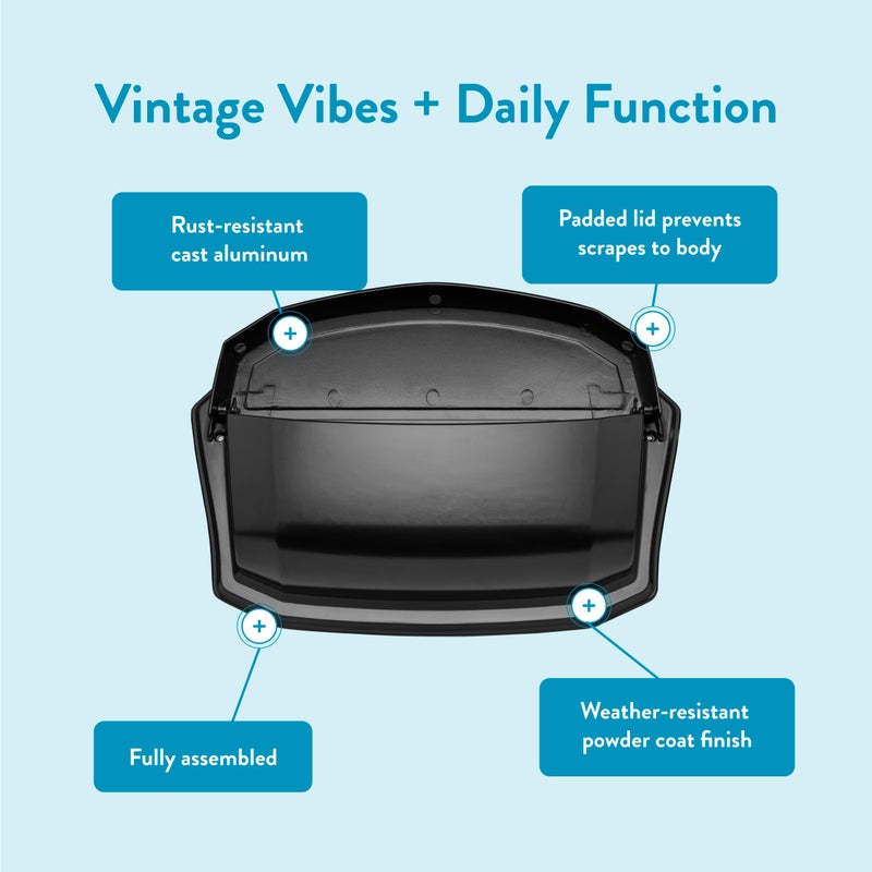 ARCHITECTURAL MAILBOXES Villa Black Wall Mount Mailbox - Image 4